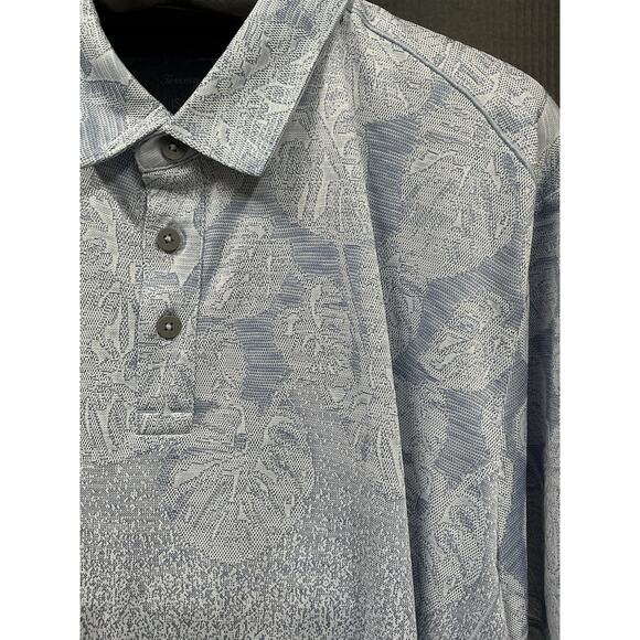 Tommy Bahama Polo Shirt Men’s 3XLB Palm Coast Tropic Fade UPF 30‎ Ice Blue - Picture 3 of 8